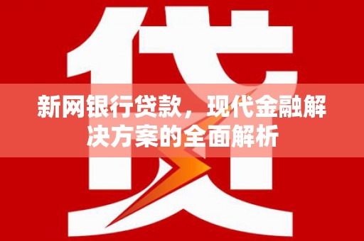 塔城新网银行贷款，现代金融解决方案的全面解析