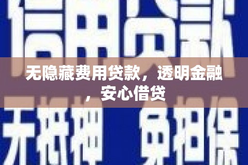 塔城无隐藏费用贷款，透明金融，安心借贷