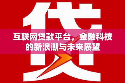 塔城互联网贷款平台，金融科技的新浪潮与未来展望