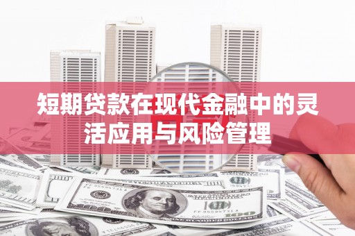 塔城短期贷款在现代金融中的灵活应用与风险管理